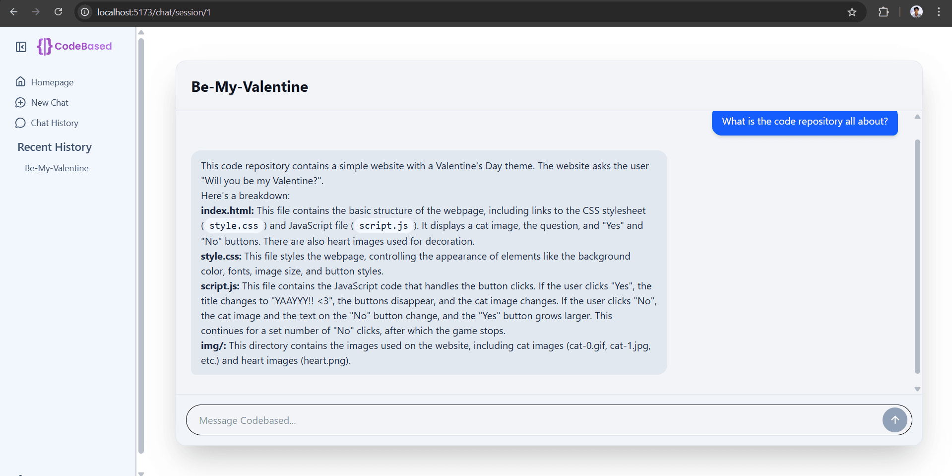 Codebased - This project is a web platform that parses GitHub repositories into vector embeddings and uses RAG (Retrieval-Augmented Generation) with a Large Language Model (LLM) to allow developers to chat with their codebase.
